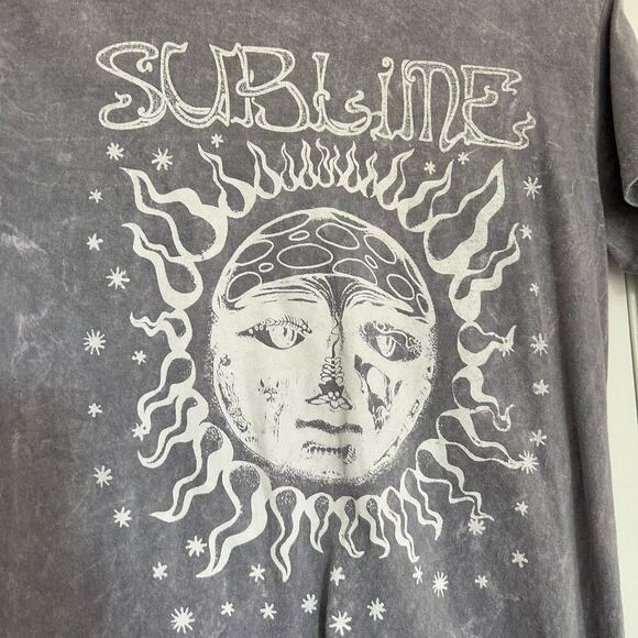Sublime Classic Sun Acid Wash Graphic Tee Mens Small Gray Unisex Short Sleeve - Picture 3 of 6